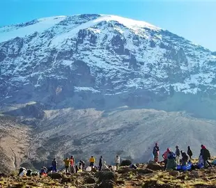 Climbing to the peak